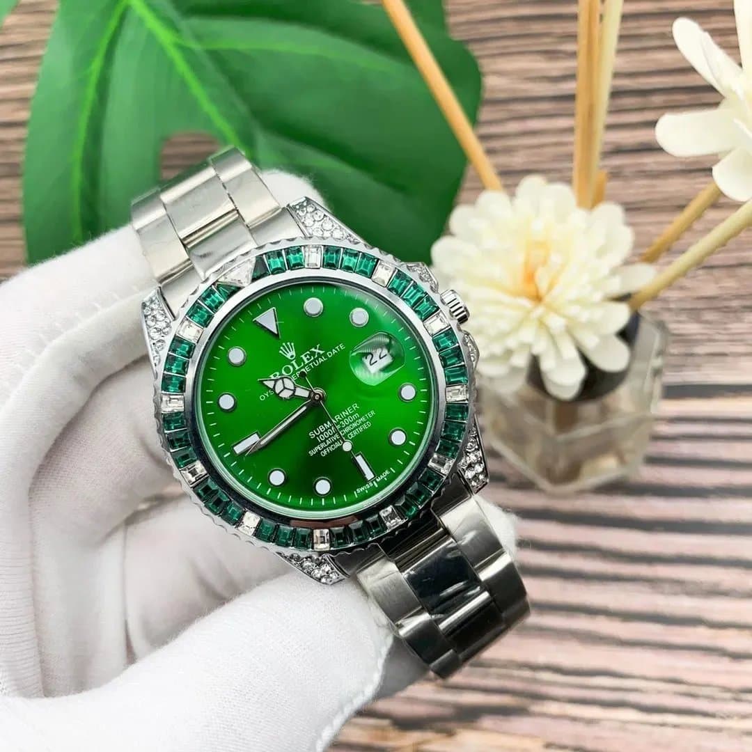 Rolex Submariner Date Emerald Dial with Emerald and Diamond Bezel