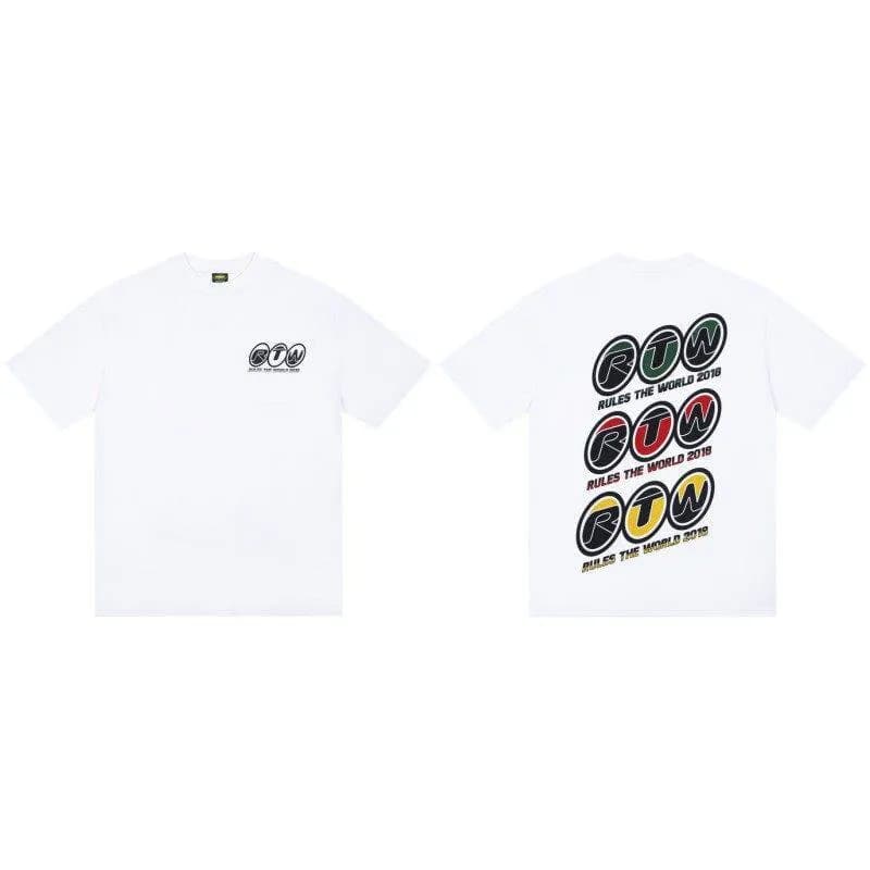 Corteiz Graphic Tee Crystal Script Logo — 白色C202白色
