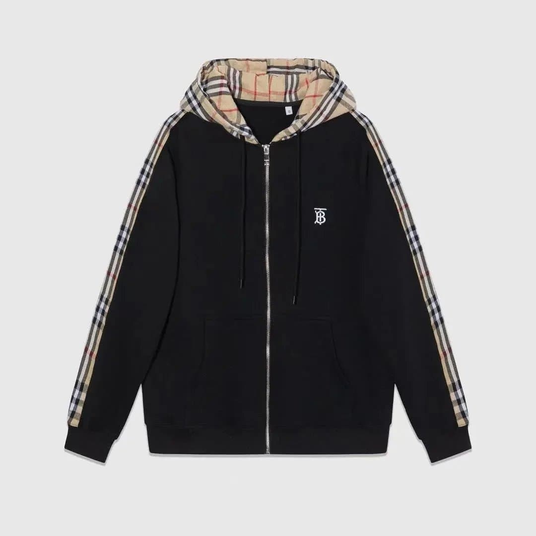 Burberry Zip-Up Hoodie Icon Stripe