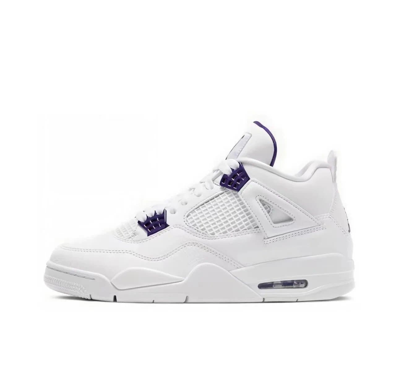 Air Jordan 4 Fire Red — White Purple