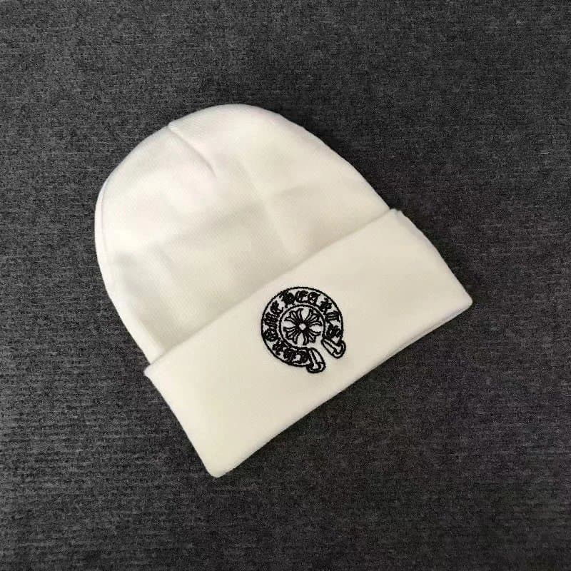 Chrome Hearts Beanie CH Logo — 白色圆花