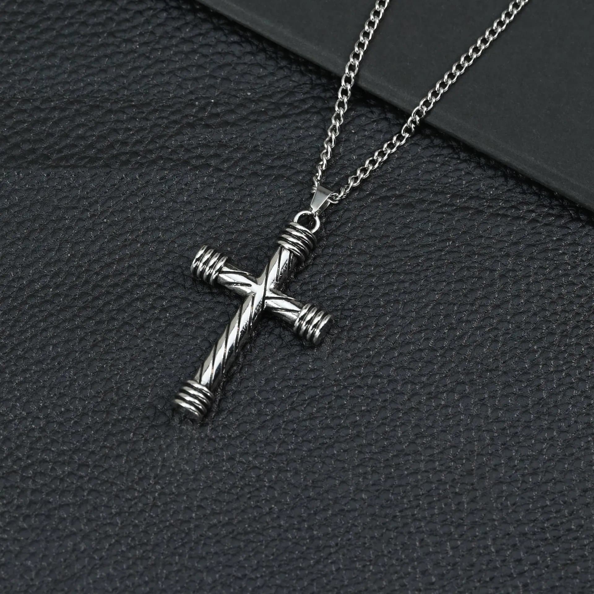 Chrome Hearts Cross Pendant Multi-Stone — 7#柱子十字架侧身链
