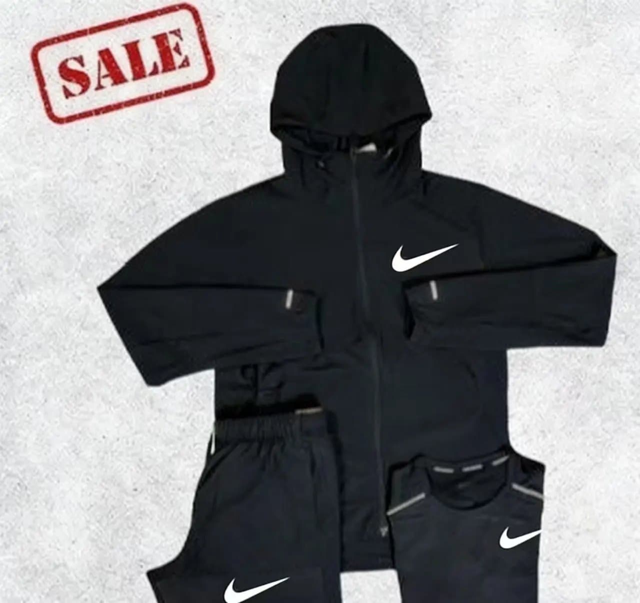 Nike Track Suit Black with White Swoosh