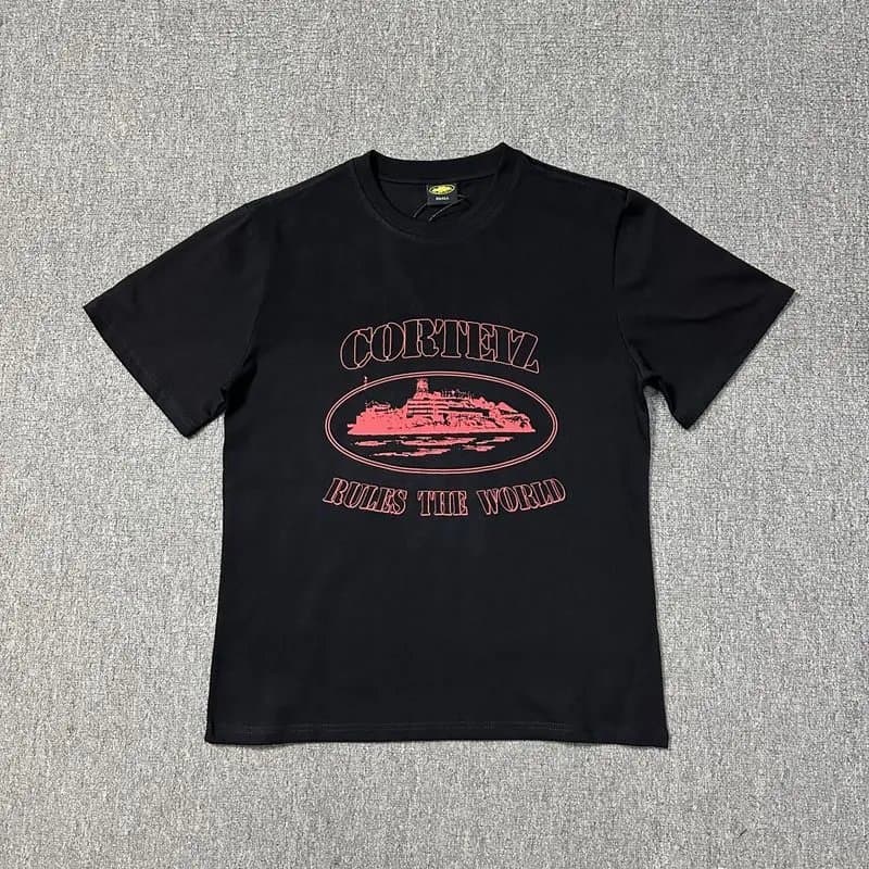 Corteiz Graphic Tee Crab Logo — 3102款 黑印红