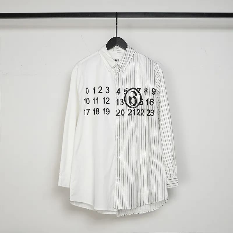 Maison Margiela Numbered Shirt Split Panel Numeric Print