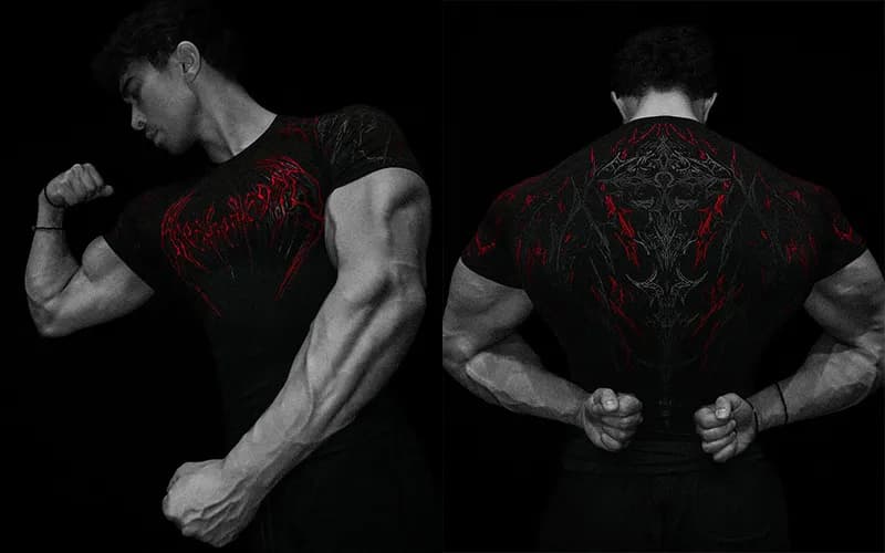 Sp5der Graphic T-Shirt Red Demon Print