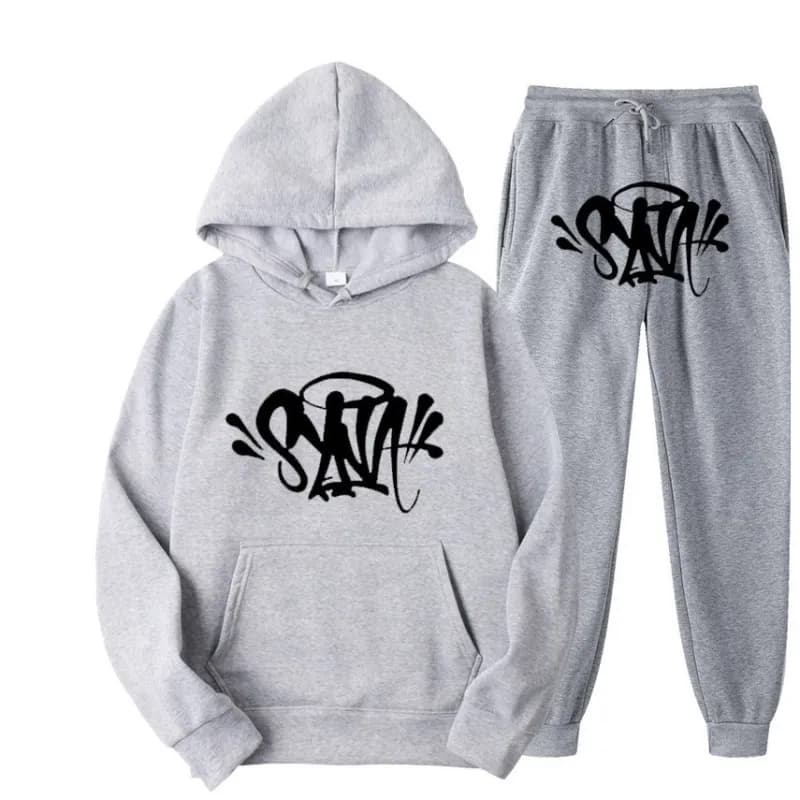 Sp5der Hoodie and Joggers Set Graffiti Logo