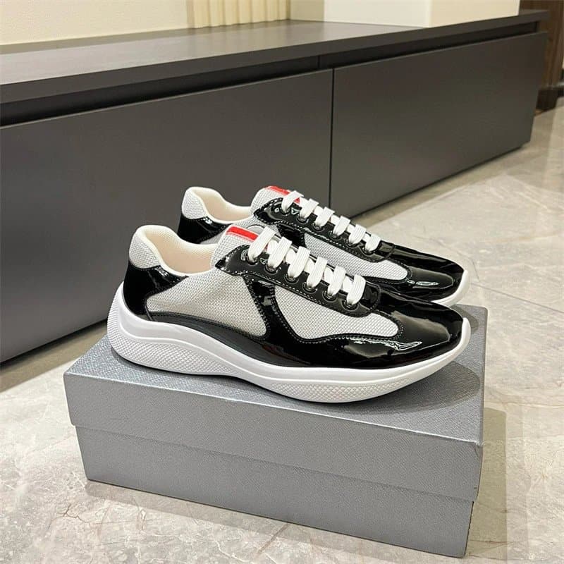 Prada Cloudbust Thunder White and Patent Red — 黑灰