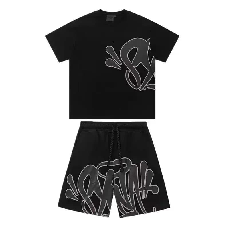 Fear of God Essentials Graphic Tee & Shorts Set Graffiti Print — SY-15