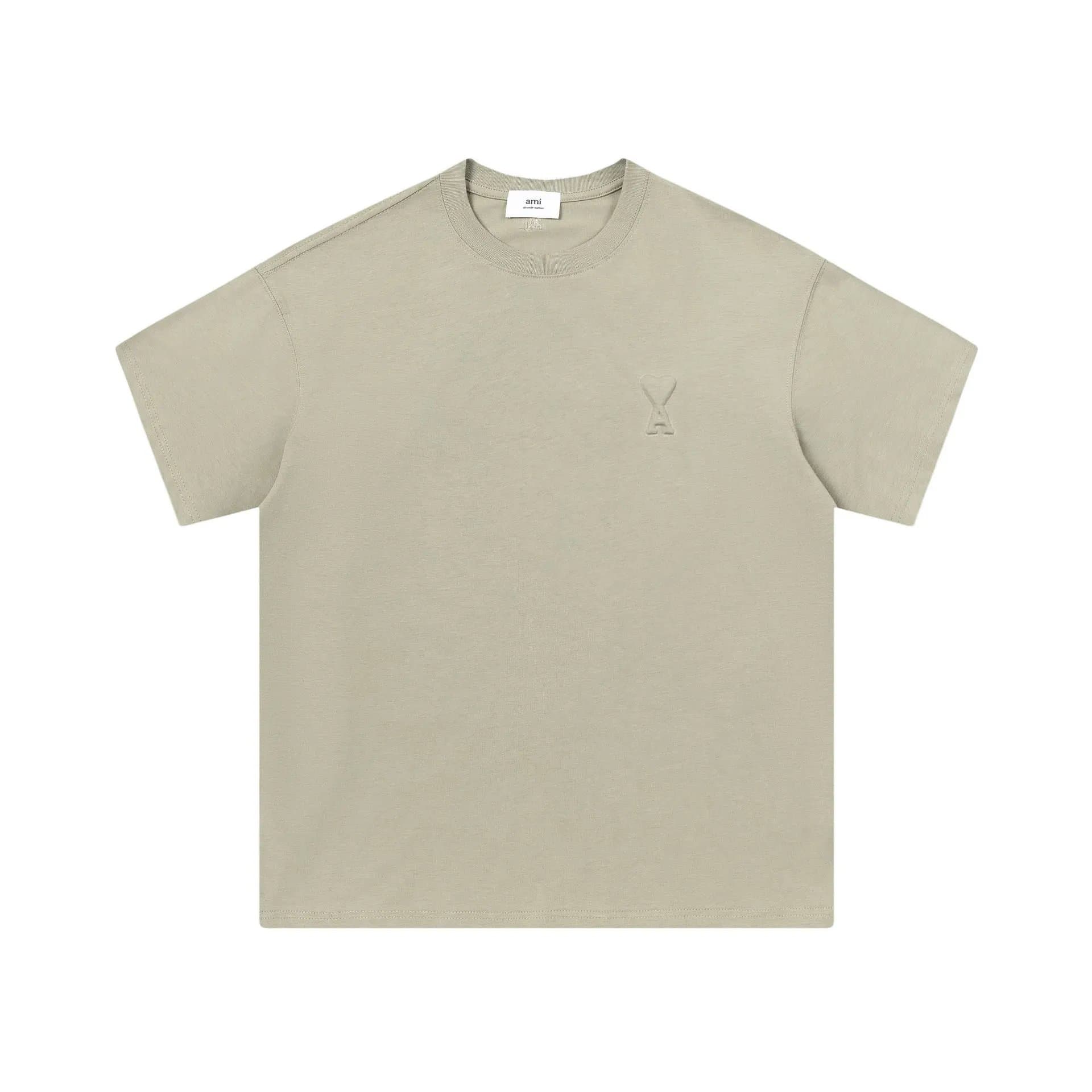 Amiri Logo T-Shirt Heart Logo — 灰绿色A0015#