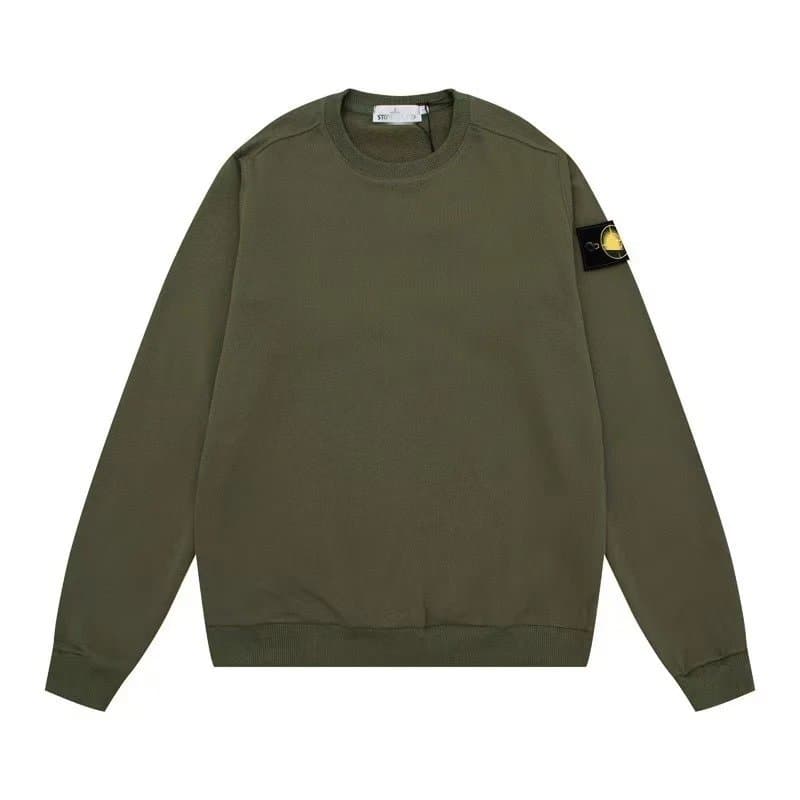 Stone Island Crewneck Sweatshirt Solid — 军绿色