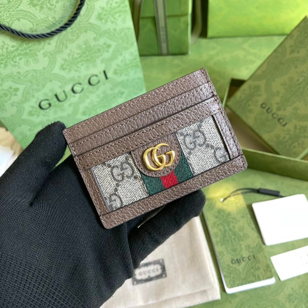 Gucci GG Marmont Cardholder Web Stripe