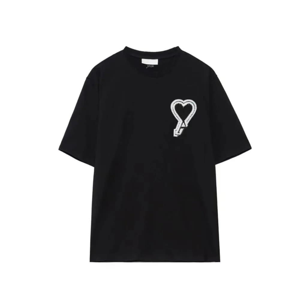 Amiri Heart Logo Tee Black Heart Patch — 黑黑【901车章款】