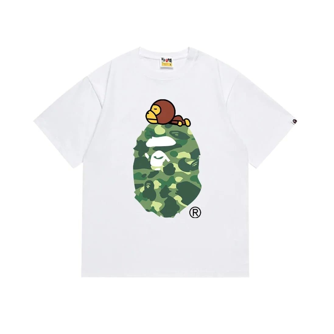 BAPE Ape Head Tee White Logo — 163白绿
