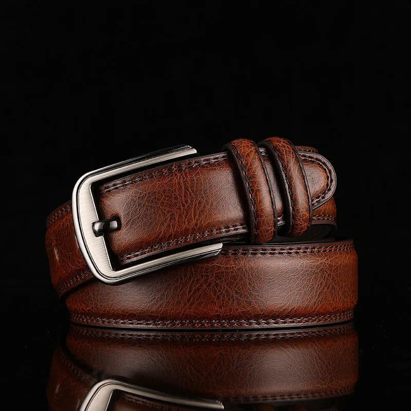 Classic Leather Belt Distressed Brown