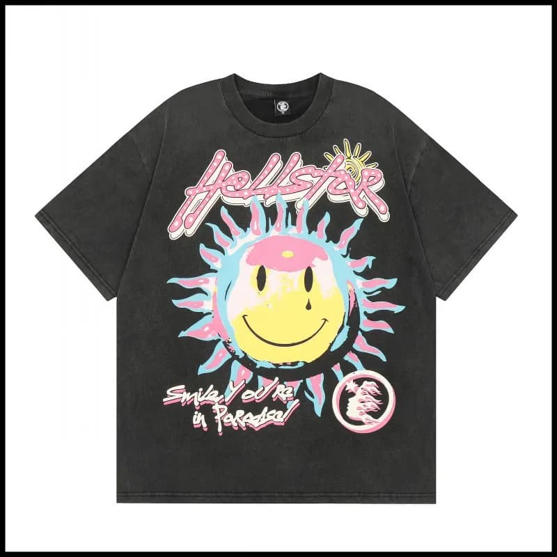 Hellstar Smile You're in Paradise Tee Acid Wash Graphic