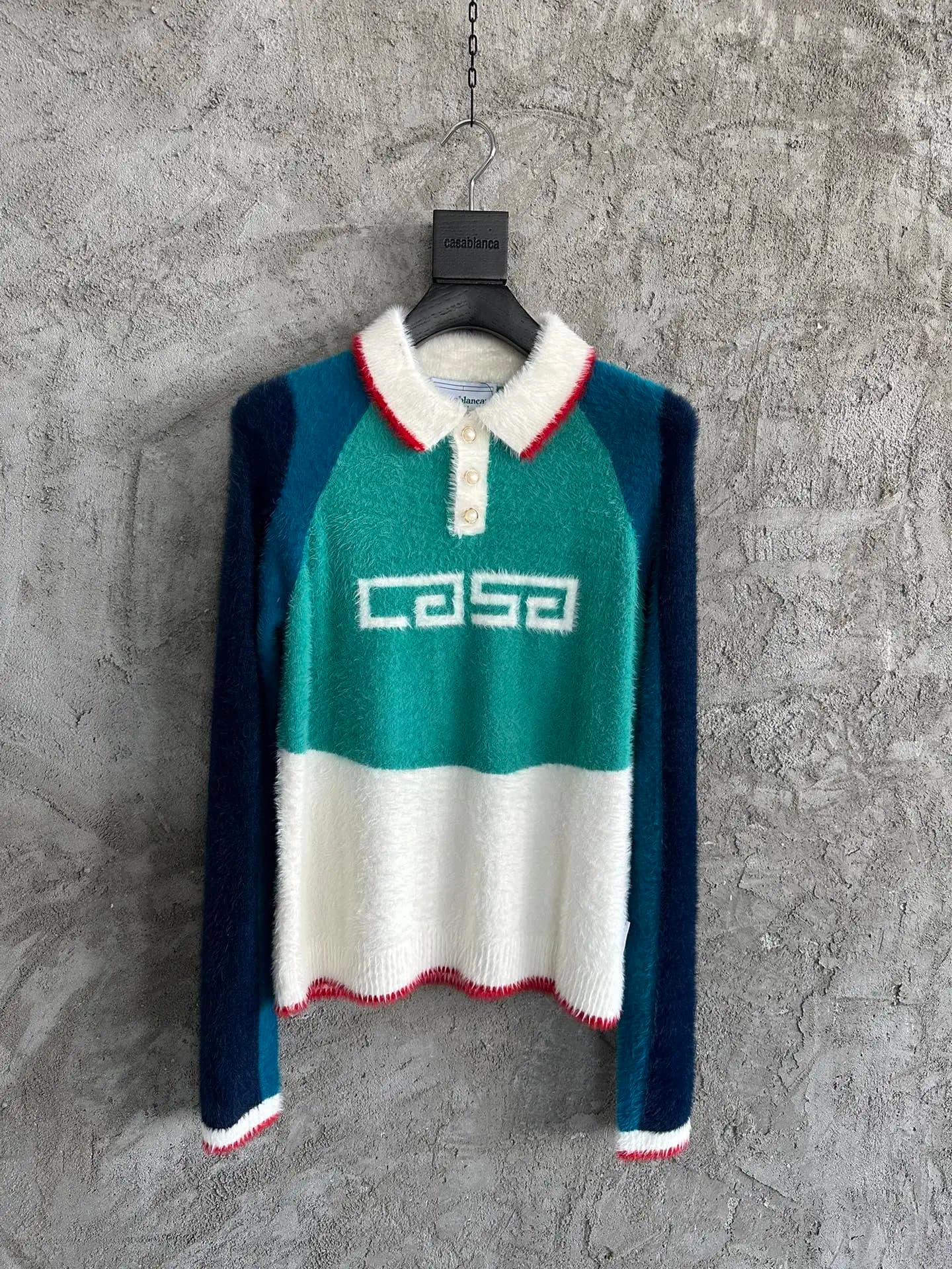 Casablanca Polo Sweater Colorblock Logo