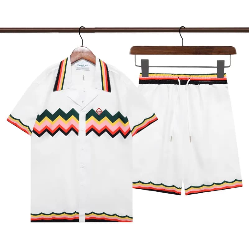 Gucci Printed Shirt and Shorts Set GG Anchor Motif — Q265 suit