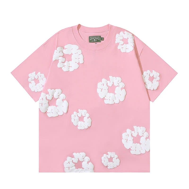 Balenciaga Logo Shorts Cloud Logo — 短袖 玫粉
