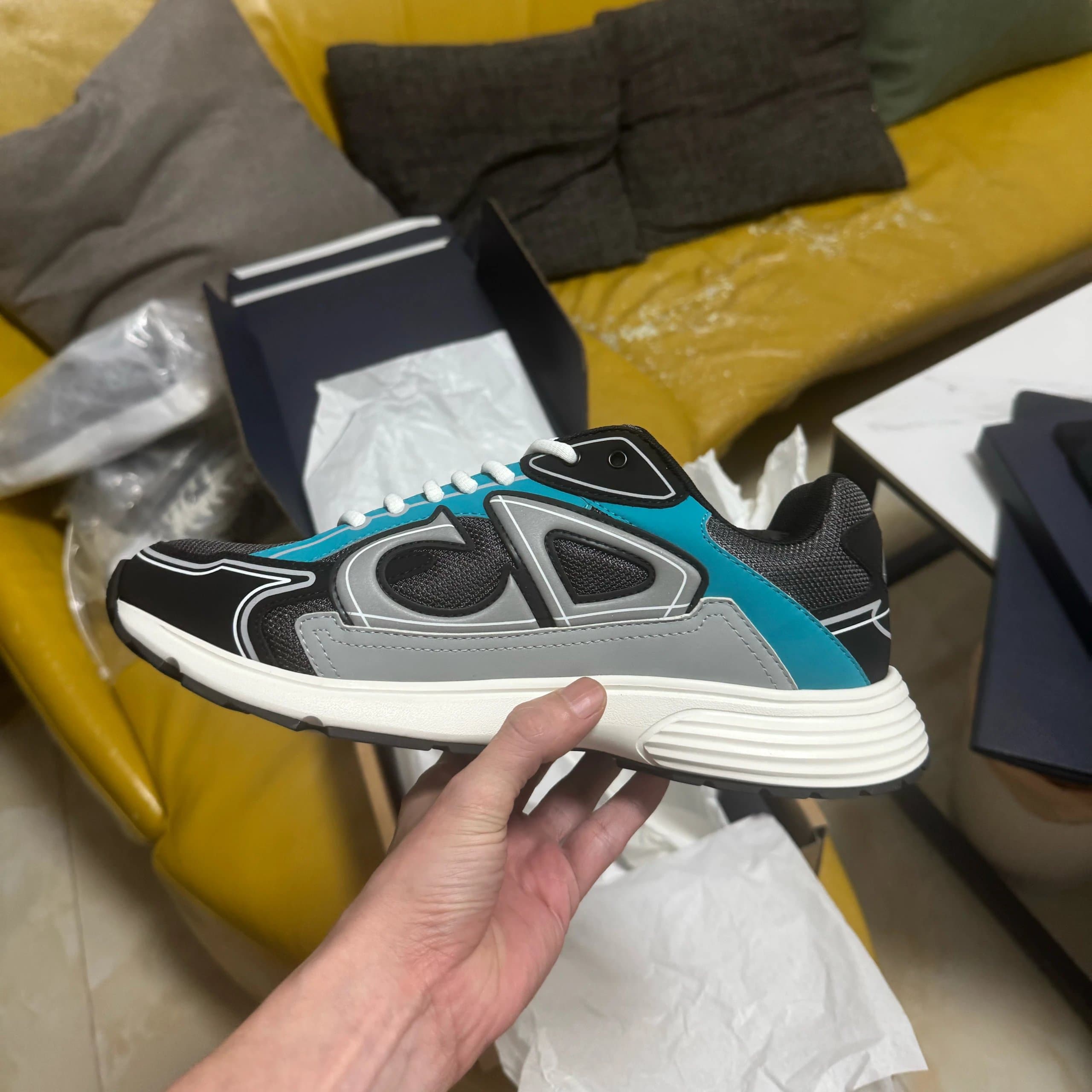 Dior B22 Glossy Black Silver — blue black