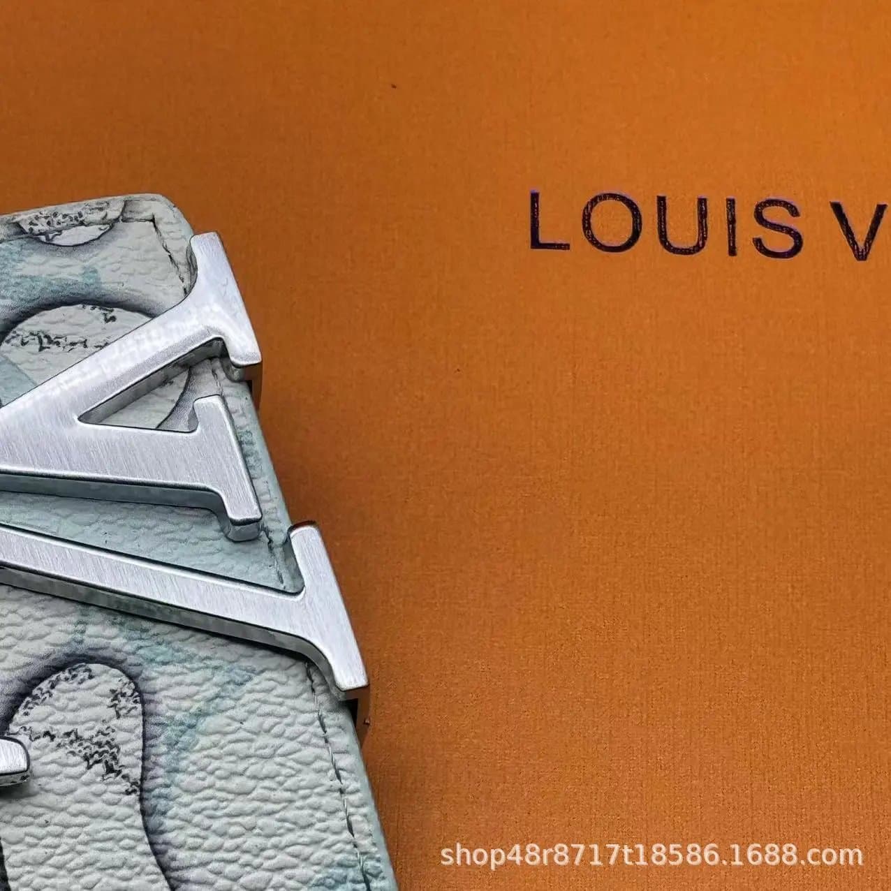 Louis Vuitton LV Belt Monogram Eclipse — 蓝水滴 银扣