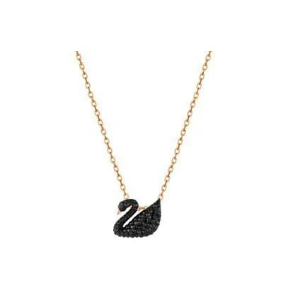 Swarovski Swan Pendant Black Crystal