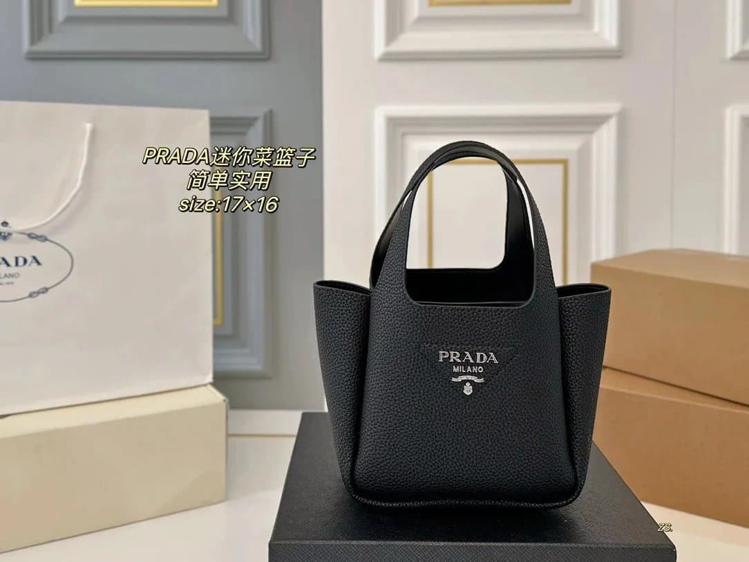 Prada Duffle Bag Nylon with Leather Trim — 050304008-1（Size：17×16cm）
