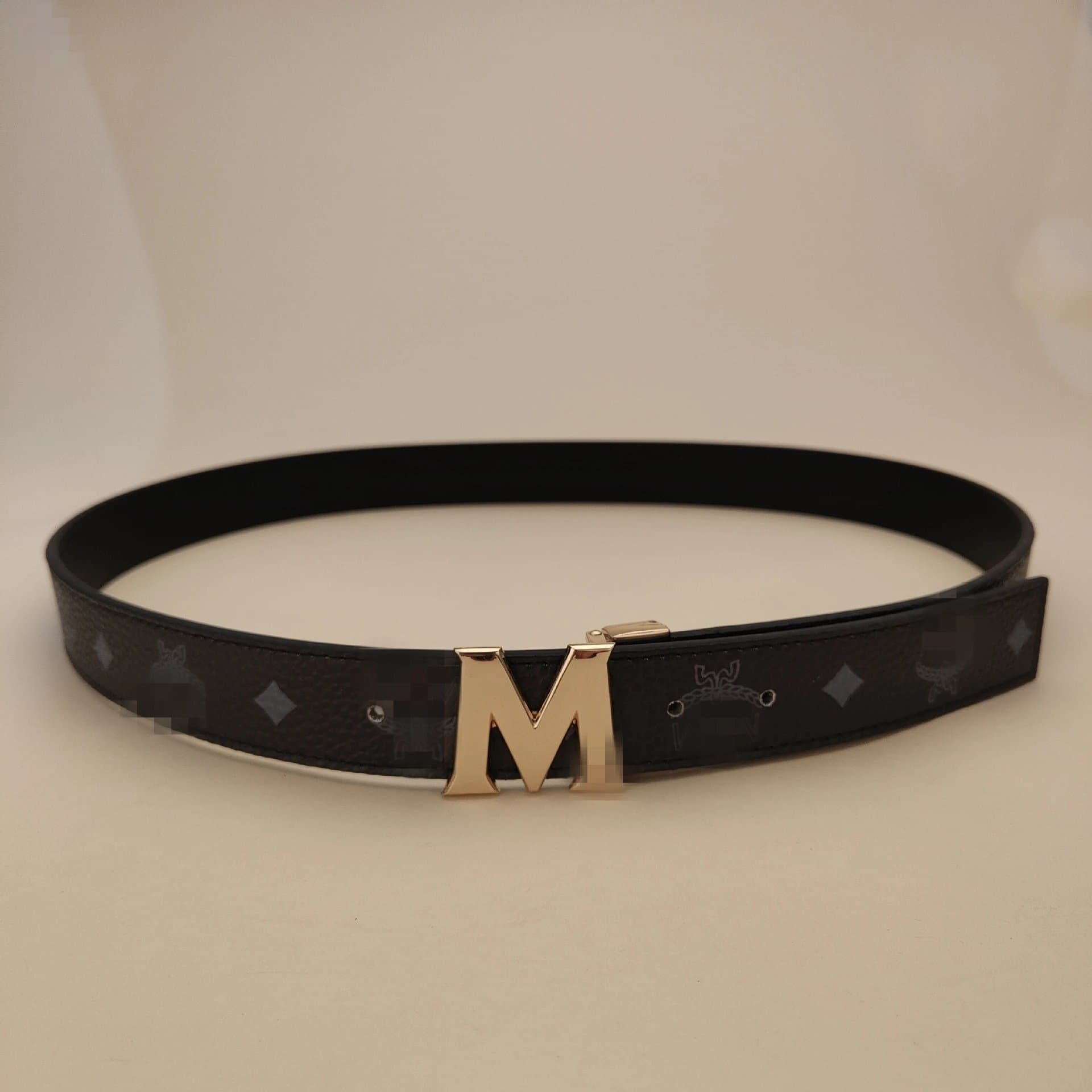 MCM Logo Belt Monogram Print