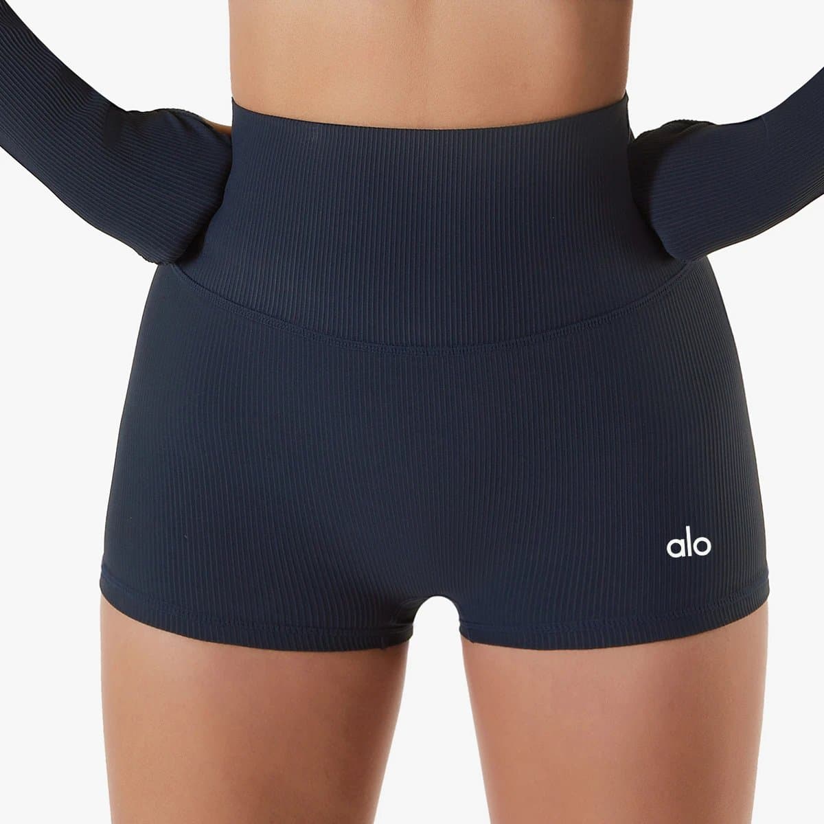 Lululemon High-Waisted Ribbed Shorts Classic Navy