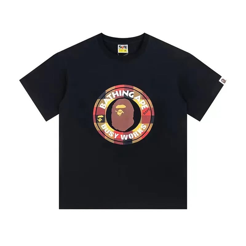 BAPE A Bathing Ape Tee College Logo — 72 黑红