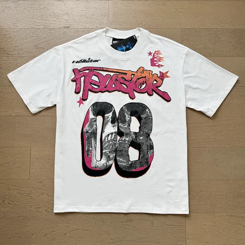 Hellstar Graphic Tee Acid Wash — 568 白色
