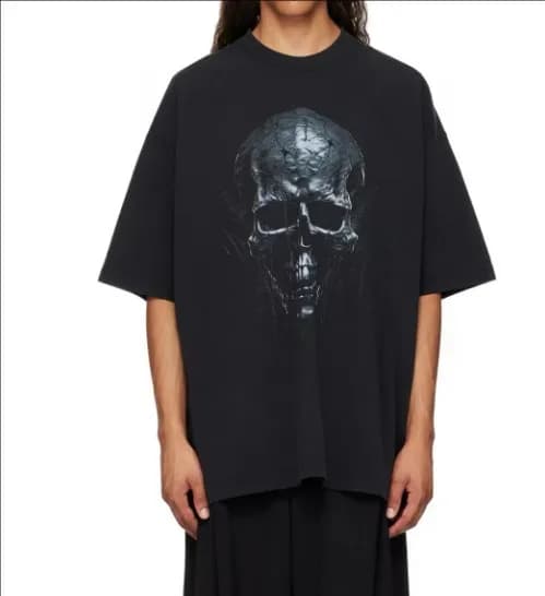 Balenciaga Skull Graphic Tee Oversized Skull Print