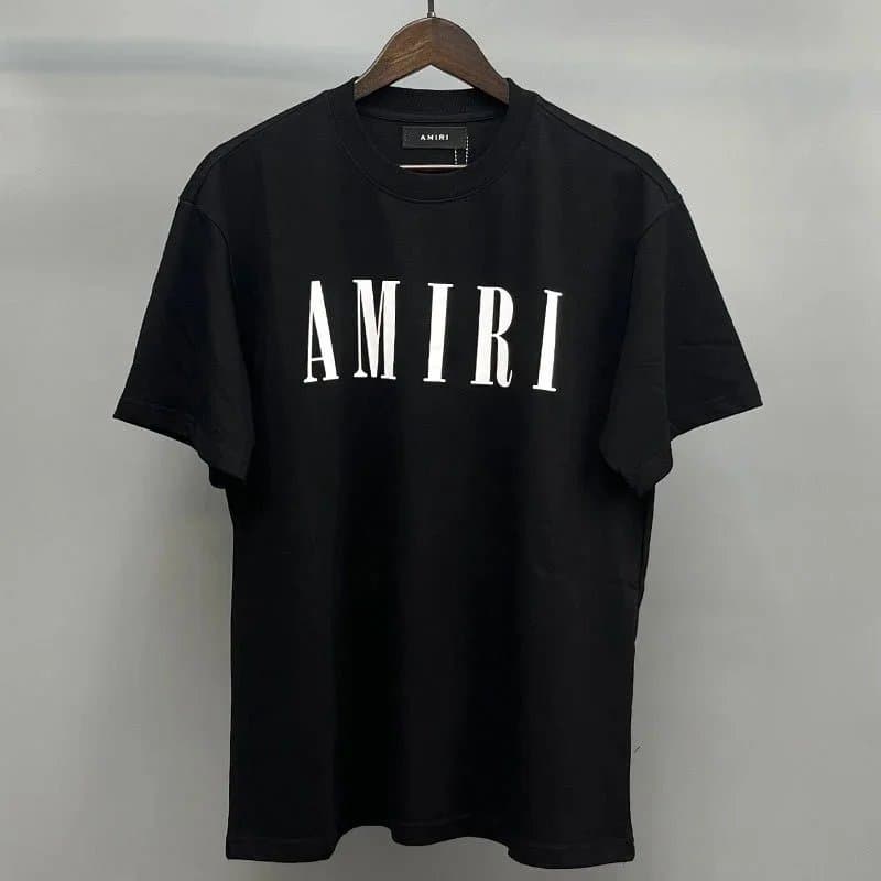 Amiri Logo Graphic Tee Multicolor Logo — 黑色白色大字母