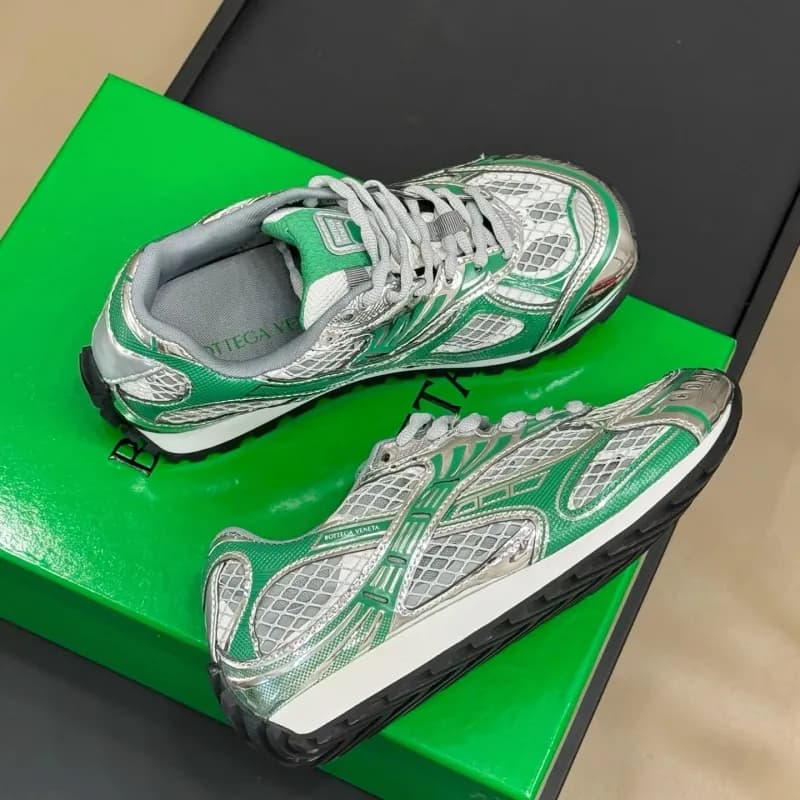 Bottega Veneta BV Runner Metallic Green