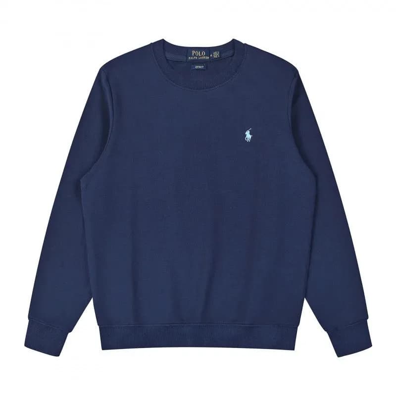 Polo Ralph Lauren Full-Zip Hoodie Heather Grey — 圆领宝蓝绿标