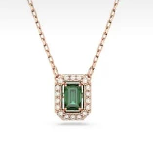 Tiffany & Co. HardWear Pendant Emerald Cut Green Stone with Diamonds