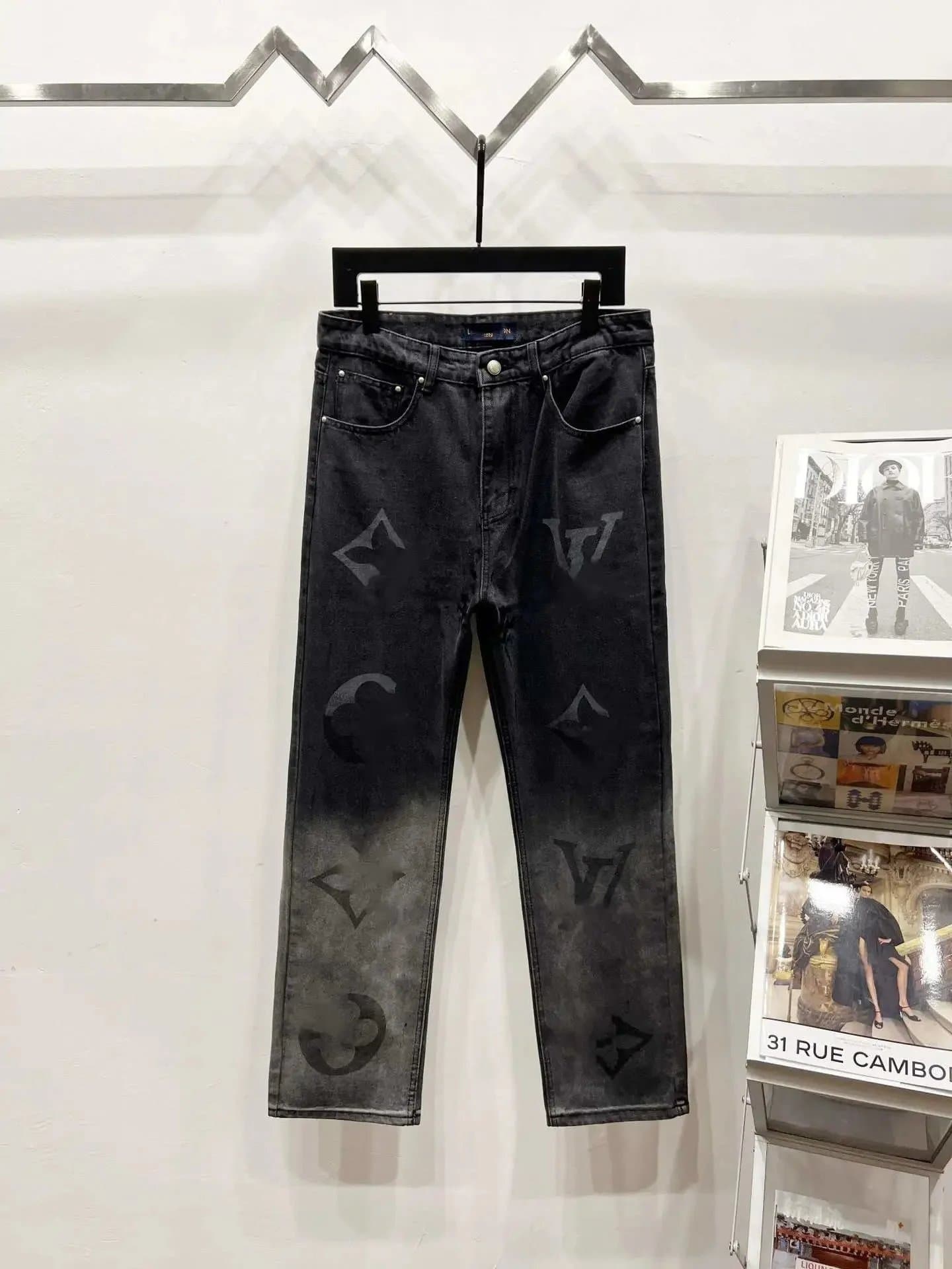 Louis Vuitton Monogram Jeans Distressed Print