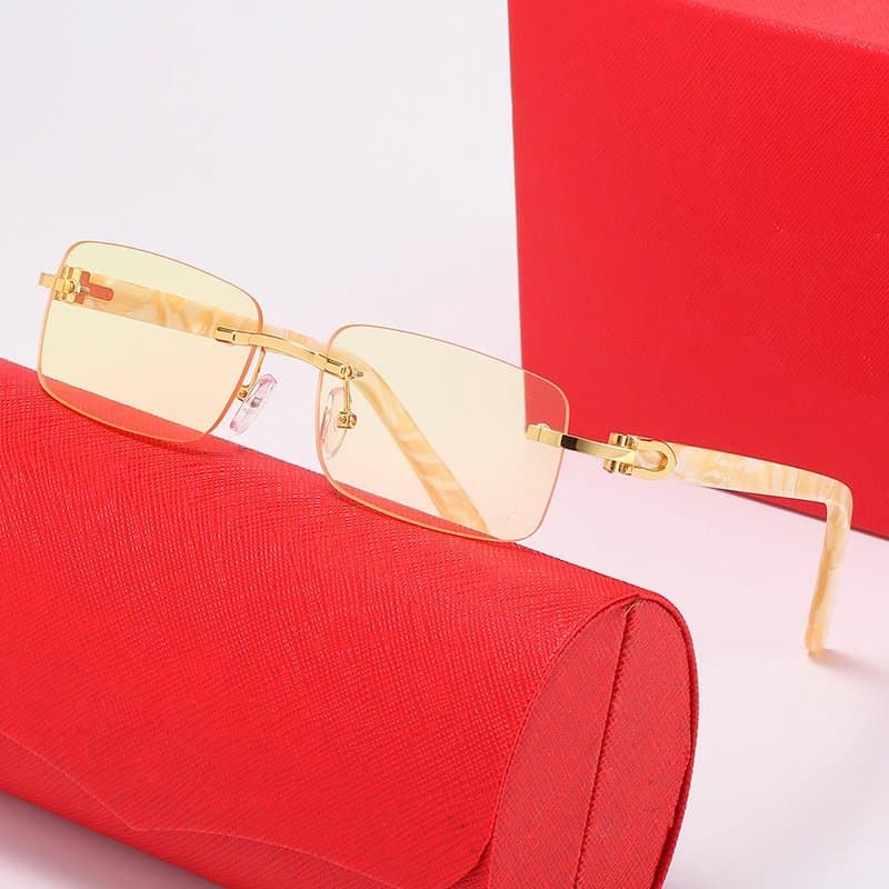 Ray-Ban Aviator Rimless Square — 带LOGO带盒子 · C6 金架 漸进黄片