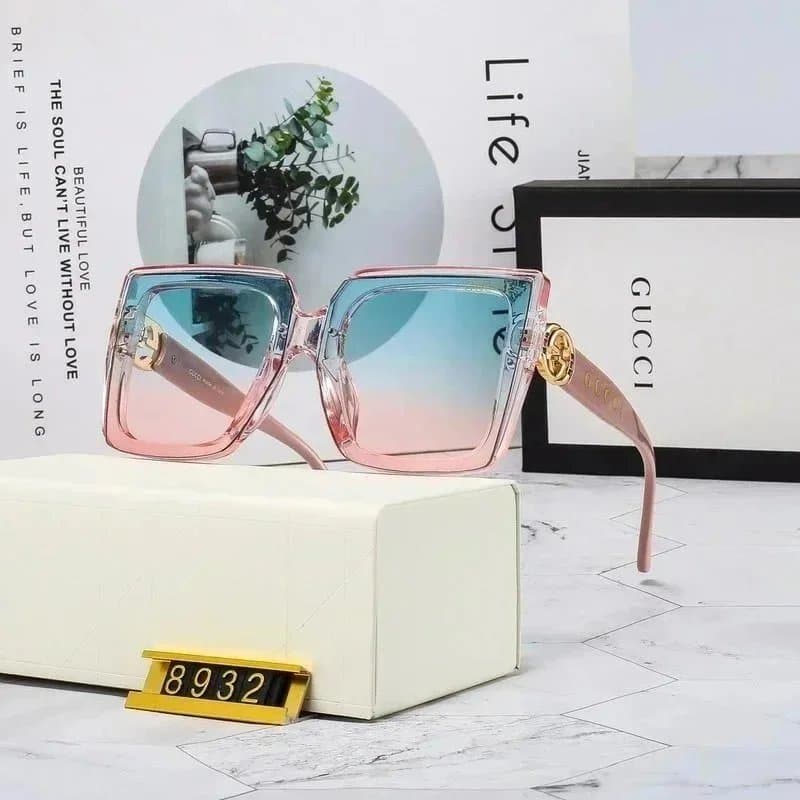 Gucci Square Sunglasses Gradient Pink-to-Blue
