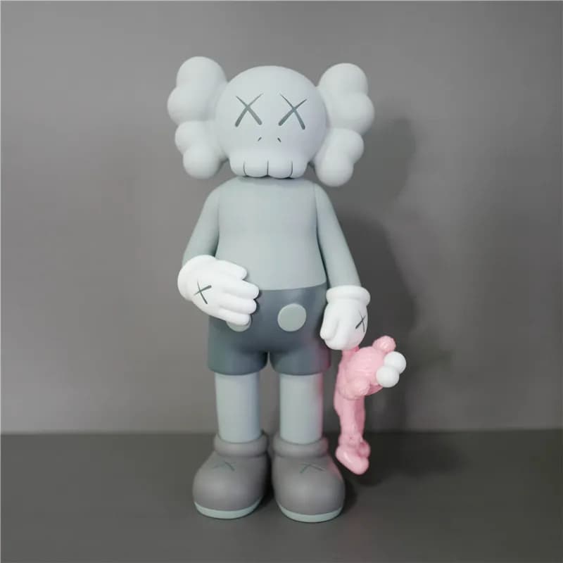 BAPE × KAWS Half-Brain Ape Figure Split Brain Design — 牵娃盒装-灰30cm