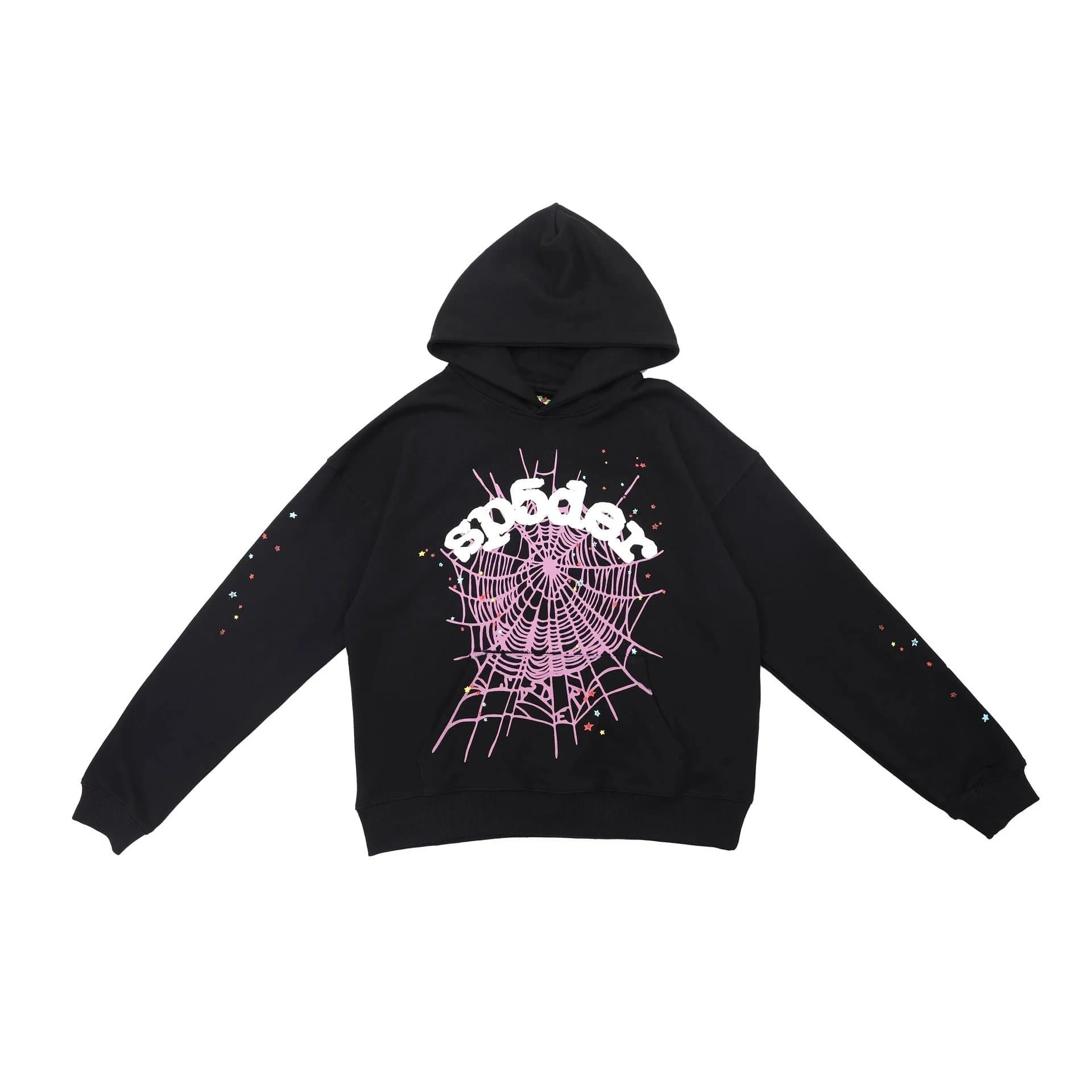 Sp5der Hoodie Spider Web Graphic — 08黑色