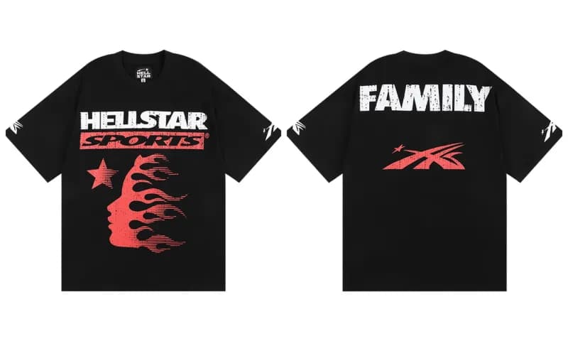 Palm Angels Graphic Tee Hellstar Records Print — H201黑色