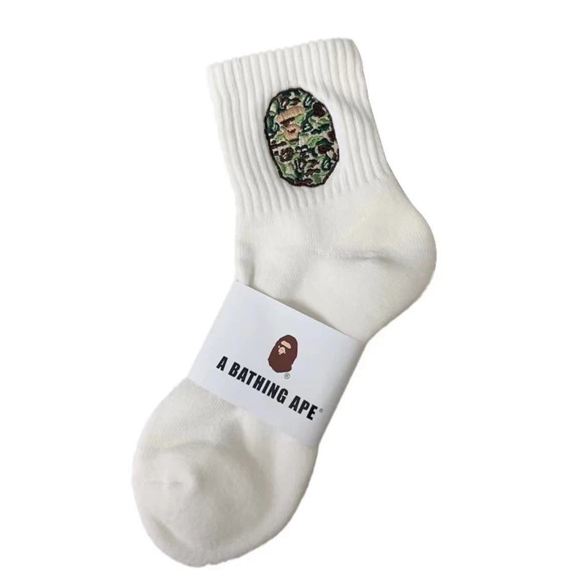 BAPE Crew Sock Camouflage Ape Head