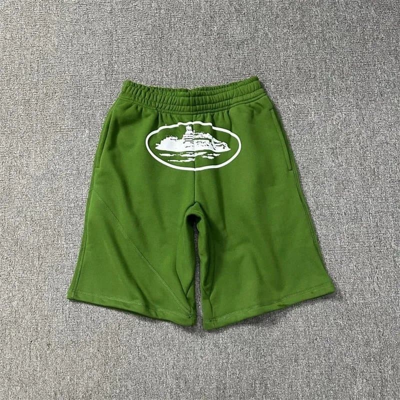 Travis Scott Graphic Shorts Pink Script Logo — 绿色809