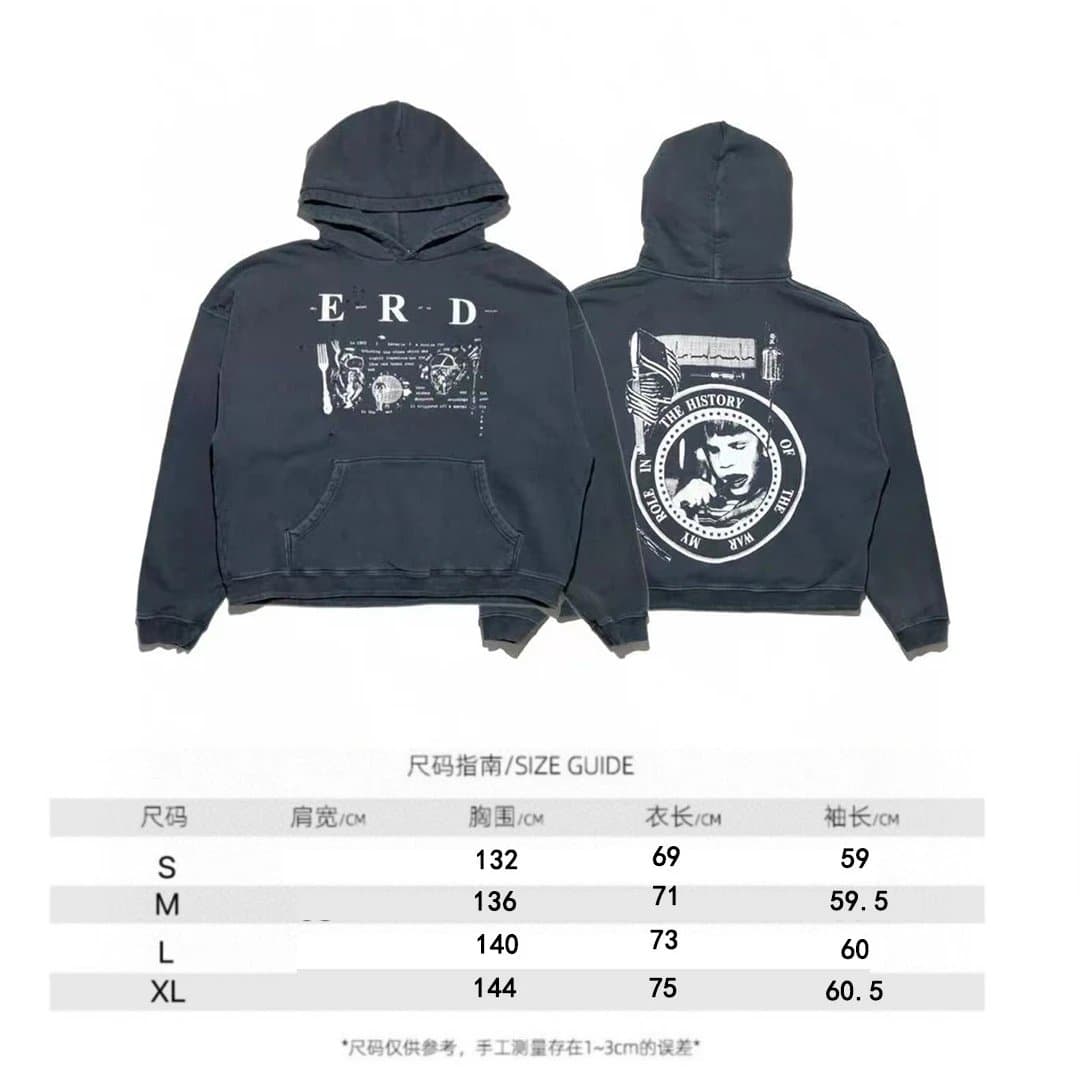 Undercover Zip-Up Hoodie Graphic Print — Washed Black [09 Style]