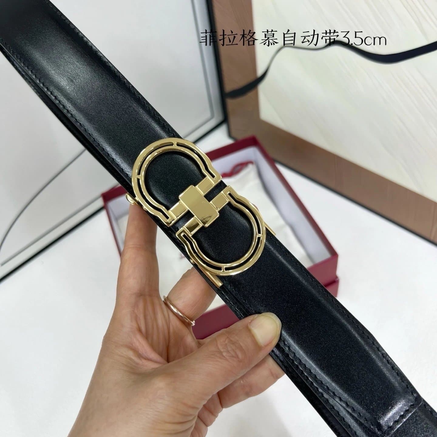 Ferragamo Gancini Automatic Belt Gold Buckle