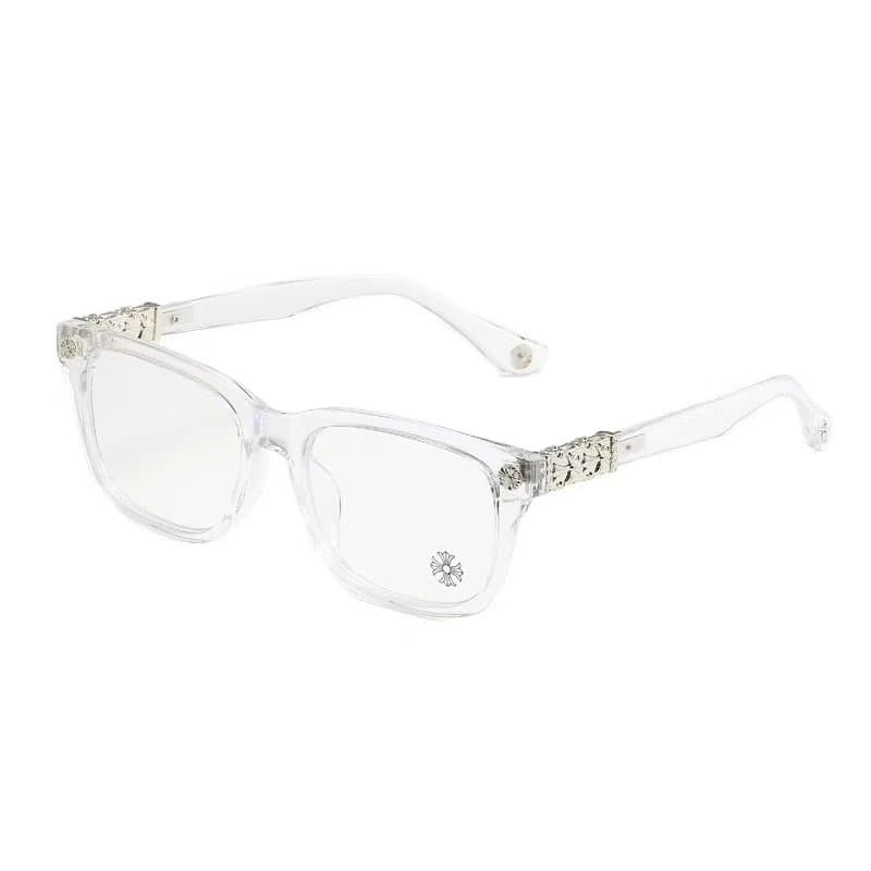 Chrome Hearts Optical Frame Crystal Clear with Silver Cross Accents