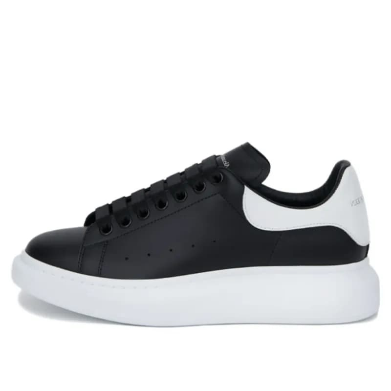 Alexander McQueen Oversized Sneaker White/Black — Black and white leather tail