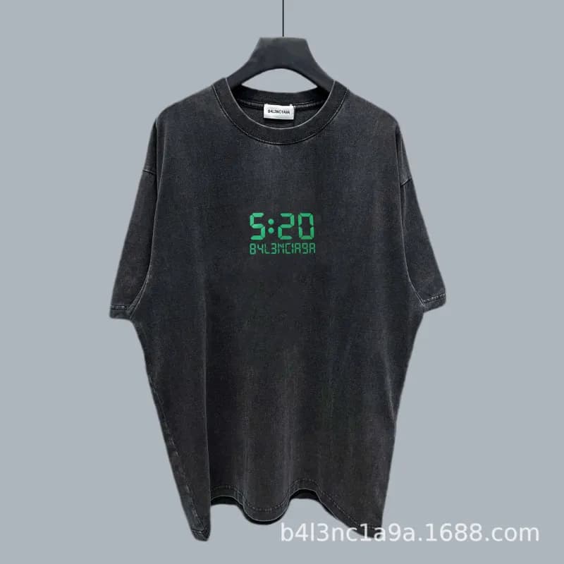 Balenciaga Digital Clock Tee 5:20 Print