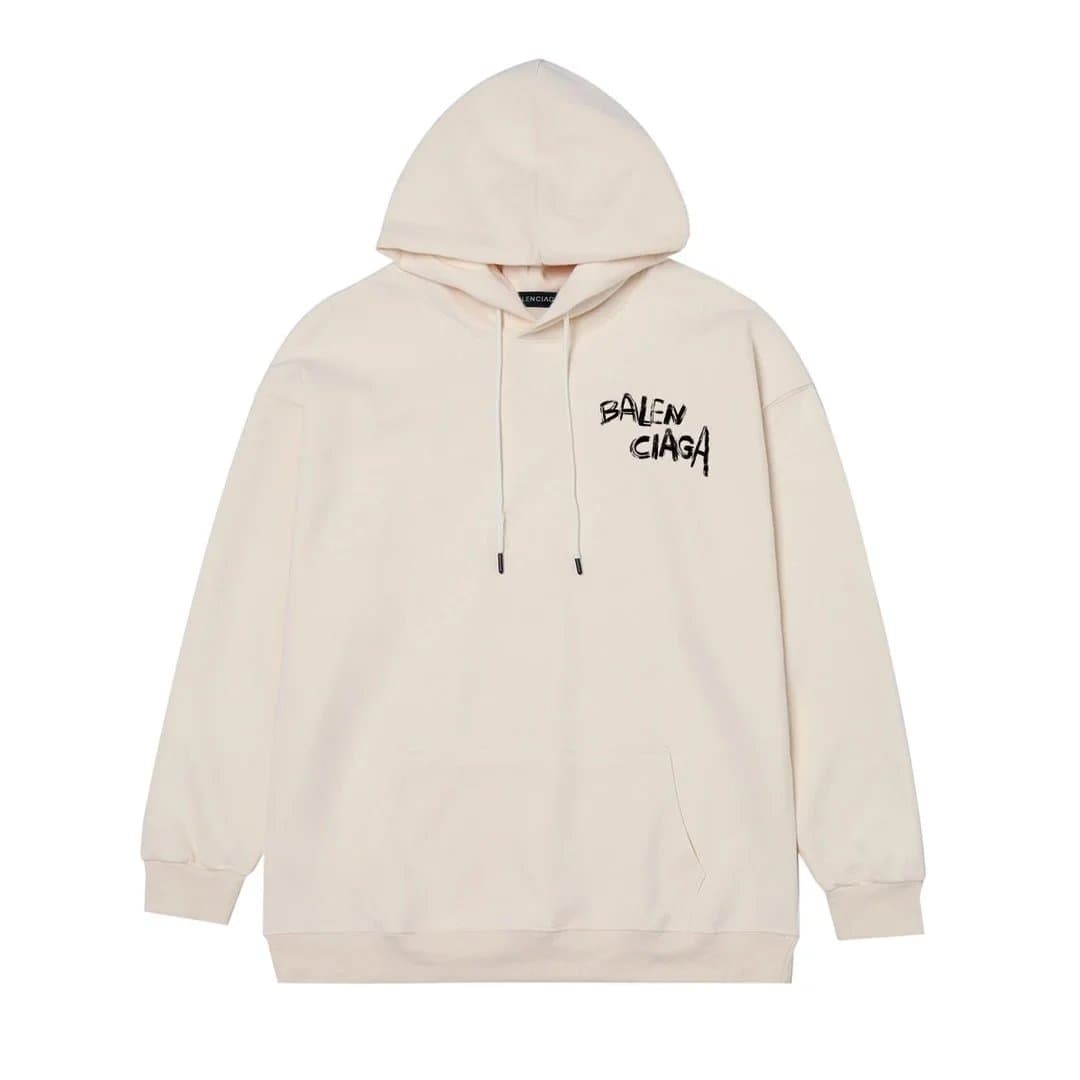 Balenciaga Crewneck Sweatshirt Logo Embroidered — 01杏色